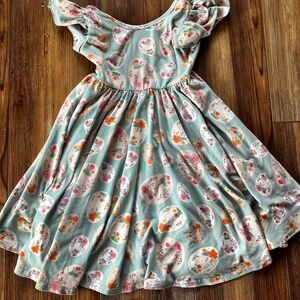 Dot Dot Smile Girls size 3/4 Light Blue Short Sleeve Easter Egg Twirl Dress